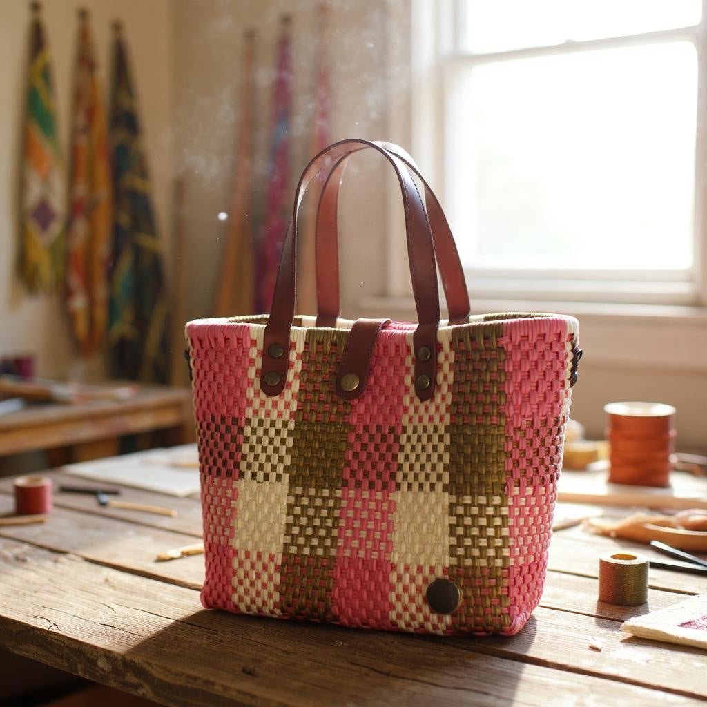 Coral & Gold Handwoven Purse by MexiMexi - Che Cose Belle