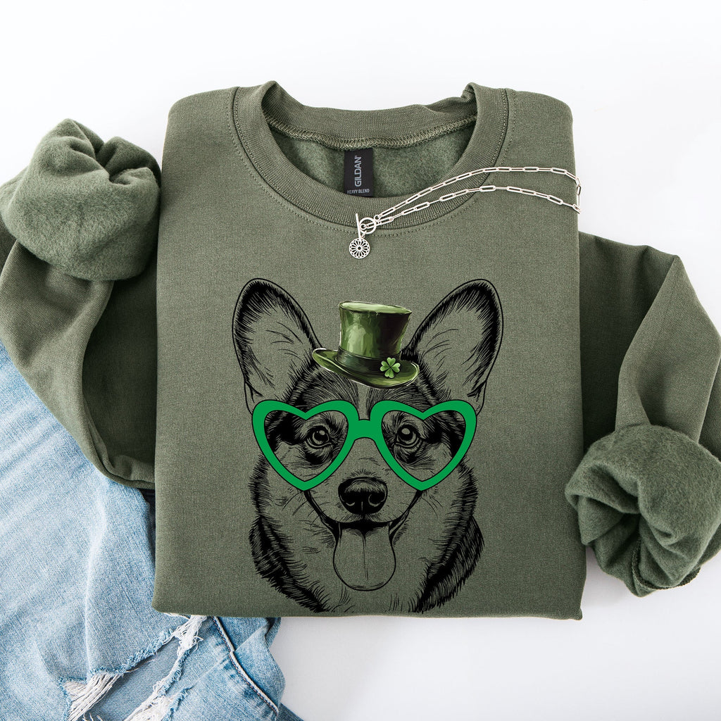 Corgi, Adorable Dog, St Patrick's Day, Lucky, Irish Sweatshirt - Che Cose Belle