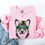 Corgi, Adorable Dog, St Patrick's Day, Lucky, Irish Sweatshirt - Che Cose Belle