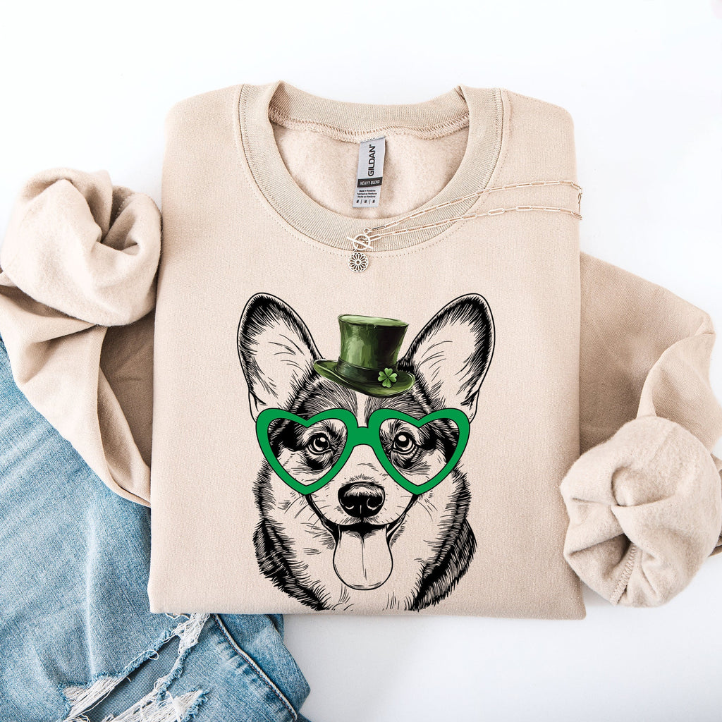 Corgi, Adorable Dog, St Patrick's Day, Lucky, Irish Sweatshirt - Che Cose Belle