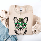 Corgi, Adorable Dog, St Patrick's Day, Lucky, Irish Sweatshirt - Che Cose Belle