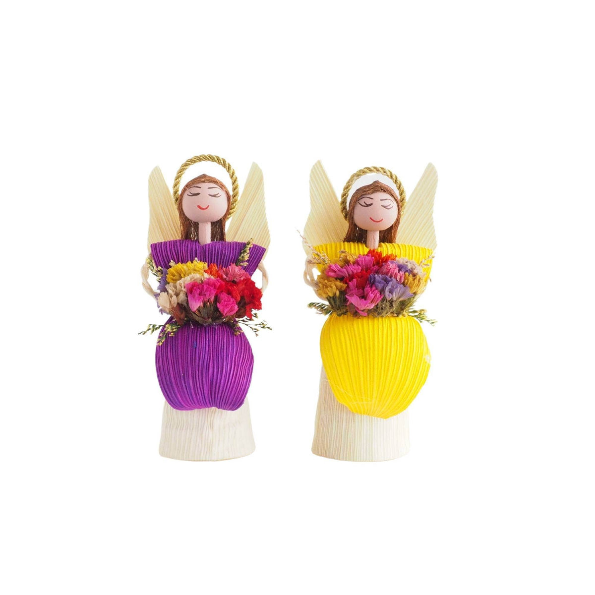 Corn Husk Flower Angel Table Decor - Che Cose Belle