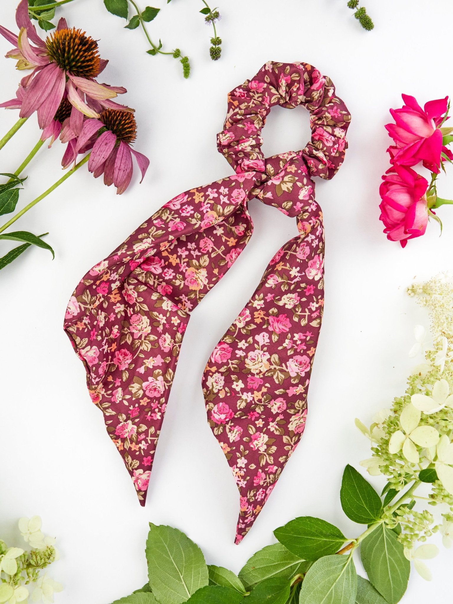 Cottage Rose Scarf Scrunchie - Che Cose Belle