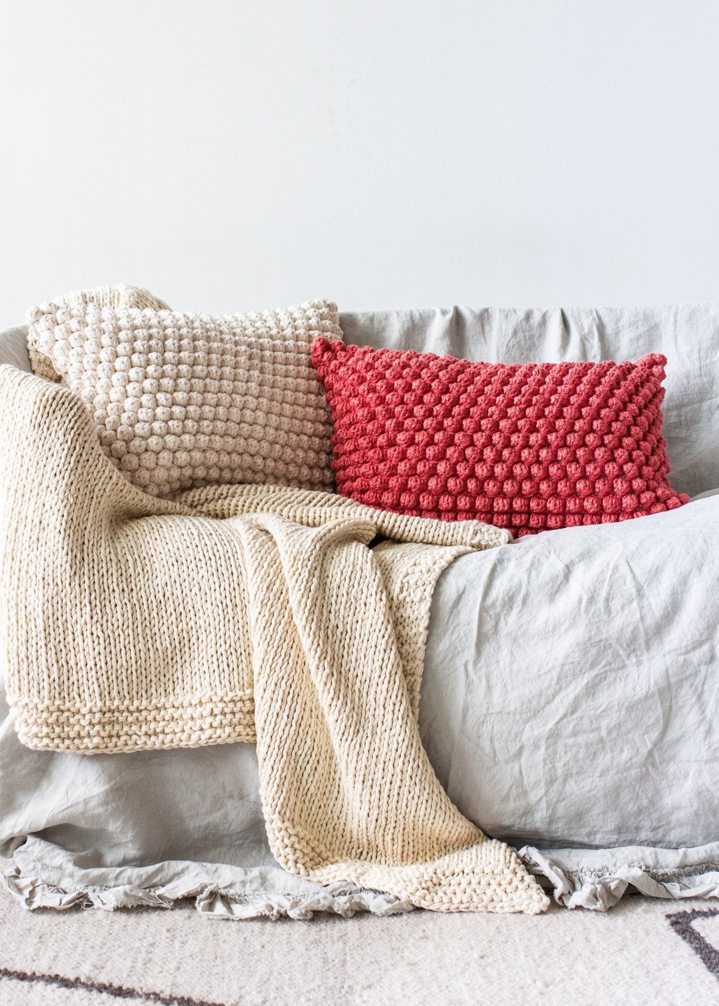 Cotton Bobbles Textured Throw Pillow - Che Cose Belle