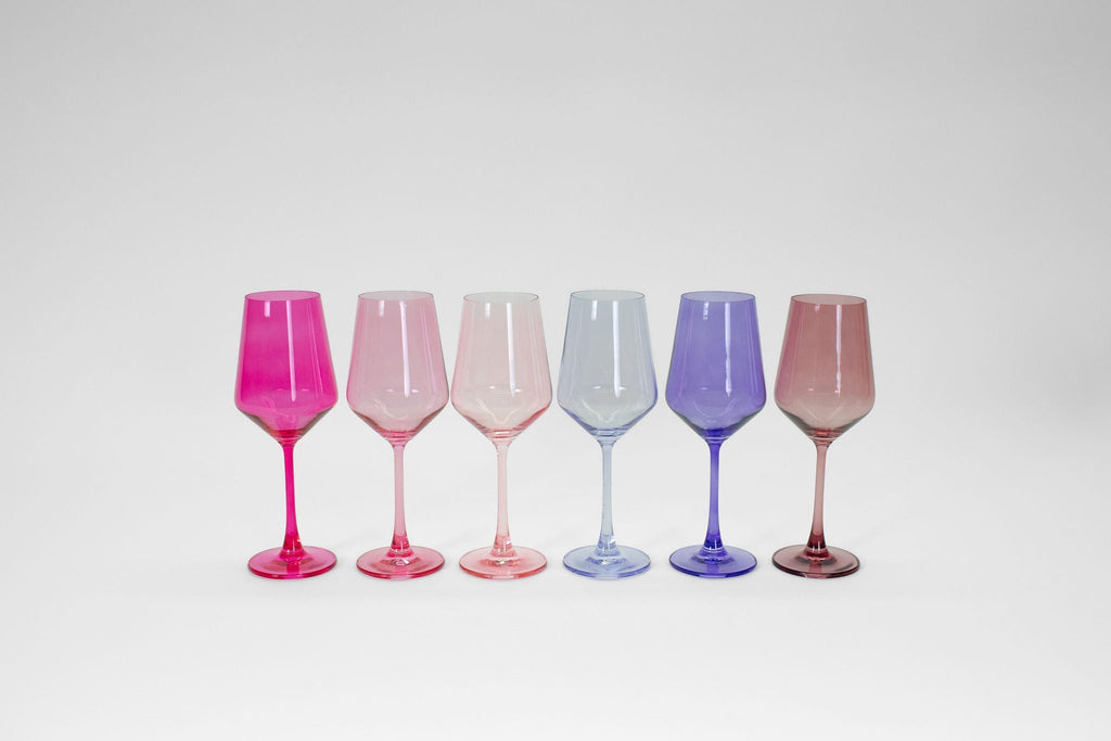 Cotton Candy Collection - Stemless Colored Wine Glass Ombré Set of 6 - Che Cose Belle