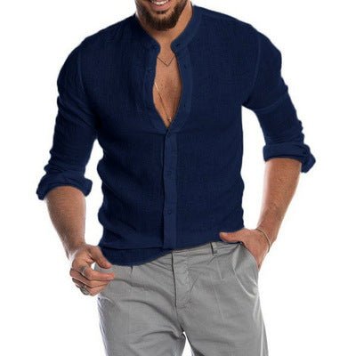 Cotton Linen Shirt long Sleeve Casual Men's - Che Cose Belle