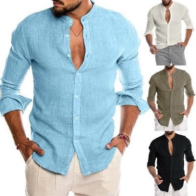 Cotton Linen Shirt long Sleeve Casual Men's - Che Cose Belle