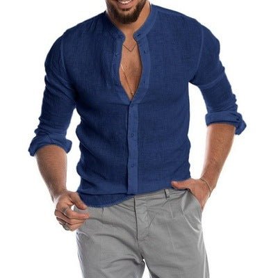 Cotton Linen Shirt long Sleeve Casual Men's - Che Cose Belle