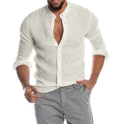Cotton Linen Shirt long Sleeve Casual Men's - Che Cose Belle