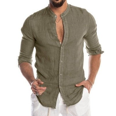 Cotton Linen Shirt long Sleeve Casual Men's - Che Cose Belle