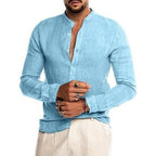 Cotton Linen Shirt long Sleeve Casual Men's - Che Cose Belle