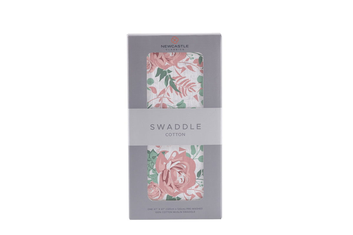 Cotton Muslin Swaddle Blanket 47 Inch Desert Rose Print