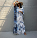Cotton Ombre Beach Robe ¨C Loose Striped Bikini Cover-Up Dress, Vacation Maxi Kimono - Che Cose Belle