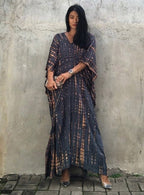Cotton Ombre Beach Robe ¨C Loose Striped Bikini Cover-Up Dress, Vacation Maxi Kimono - Che Cose Belle