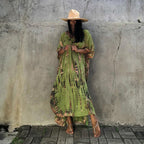 Cotton Ombre Beach Robe ¨C Loose Striped Bikini Cover-Up Dress, Vacation Maxi Kimono - Che Cose Belle