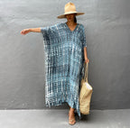 Cotton Ombre Beach Robe ¨C Loose Striped Bikini Cover-Up Dress, Vacation Maxi Kimono - Che Cose Belle