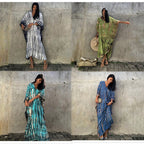 Cotton Ombre Beach Robe ¨C Loose Striped Bikini Cover-Up Dress, Vacation Maxi Kimono - Che Cose Belle