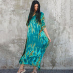 Cotton Ombre Beach Robe ¨C Loose Striped Bikini Cover-Up Dress, Vacation Maxi Kimono - Che Cose Belle
