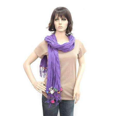 Cotton Pom Pom Sustainably Made Scarf - Thailand - Che Cose Belle