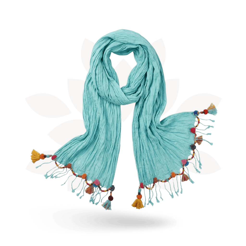 Cotton Pom Pom Sustainably Made Scarf - Thailand - Che Cose Belle