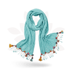 Cotton Pom Pom Sustainably Made Scarf - Thailand - Che Cose Belle