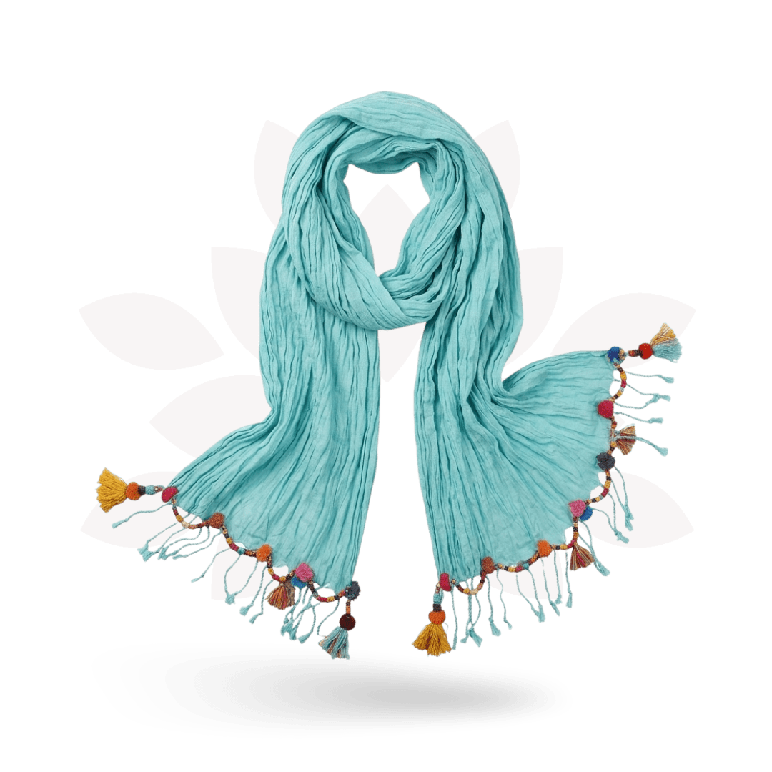 Cotton Pom Pom Sustainably Made Scarf - Thailand - Che Cose Belle