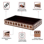 countertop and vanity tray handmade illusion yinyang - pattern 10x6 towel tray brown - Che Cose Belle