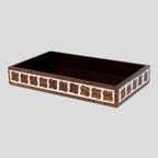 countertop and vanity tray handmade illusion yinyang - pattern 10x6 towel tray brown - Che Cose Belle