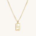 Courageous Soul - White Enamel Aries Card Necklace - Che Cose Belle