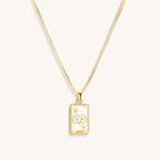 Courageous Soul - White Enamel Aries Card Necklace - Che Cose Belle