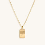 Courageous Soul - White Enamel Aries Card Necklace - Che Cose Belle