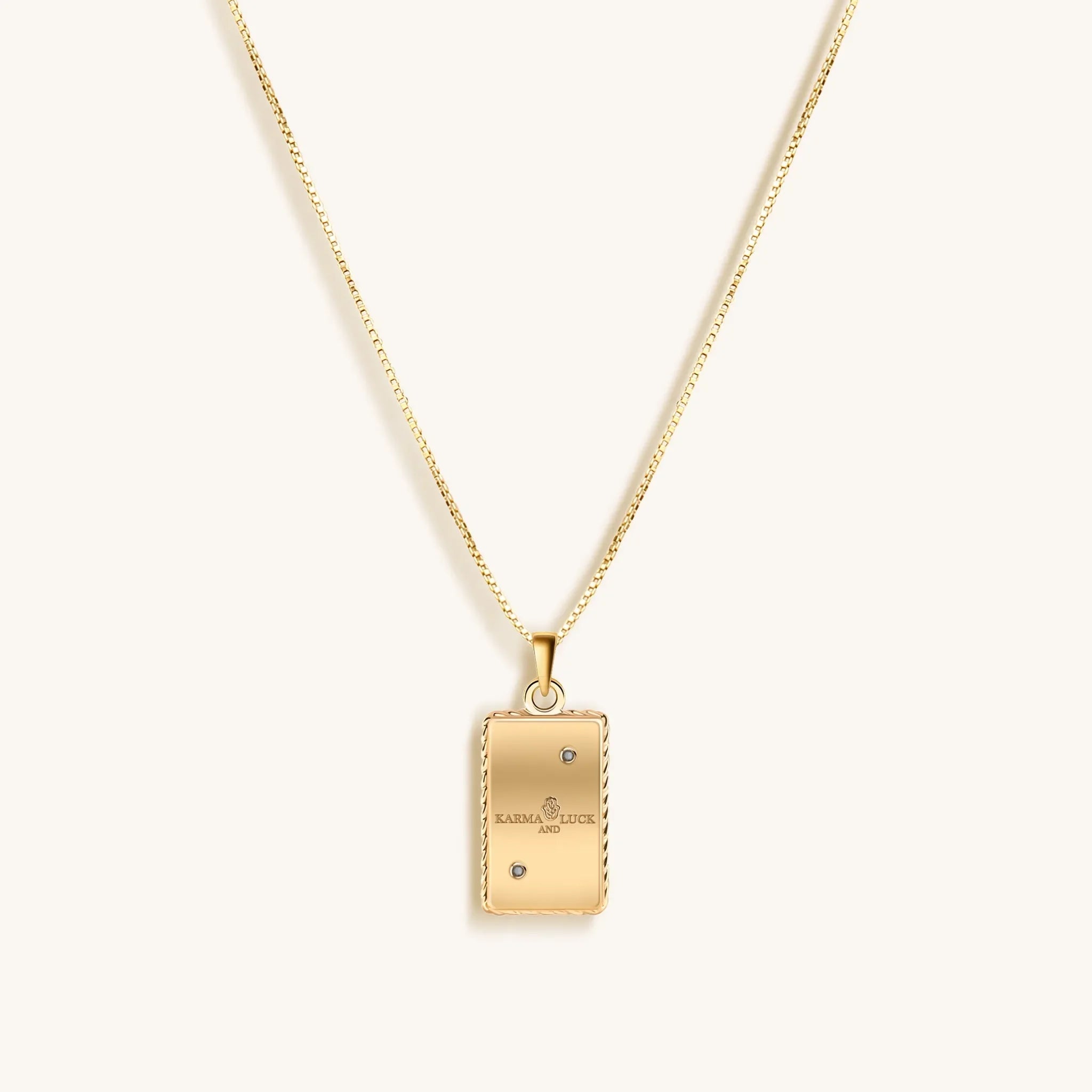 Courageous Soul - White Enamel Aries Card Necklace - Che Cose Belle