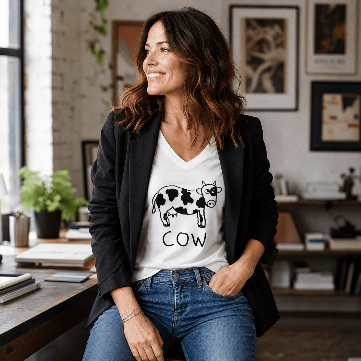 Cow - V-neck Tee - Che Cose Belle