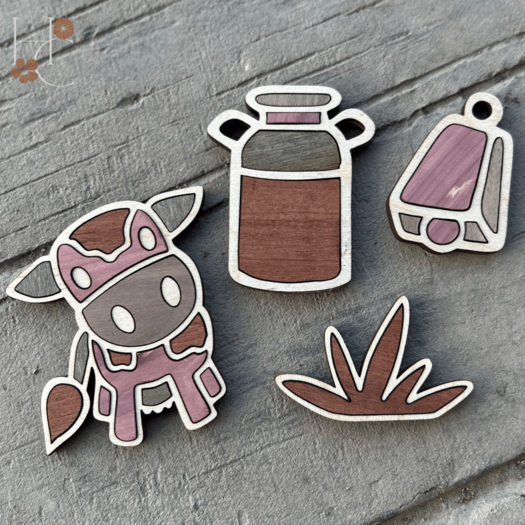 Cow Wood Magnet Set - Che Cose Belle