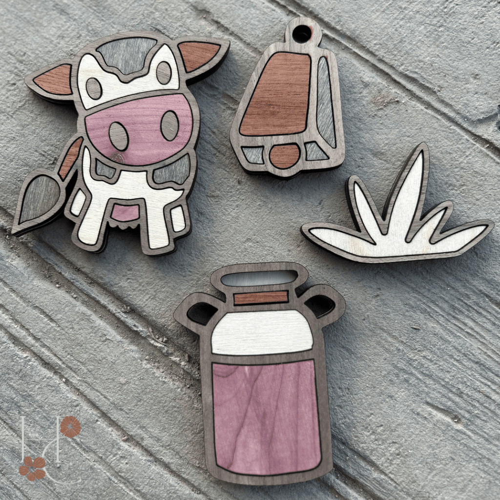 Cow Wood Magnet Set - Che Cose Belle