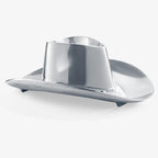 Cowboy Hat Chip and Dip Serving Bowl Silver Brass Snack - Che Cose Belle