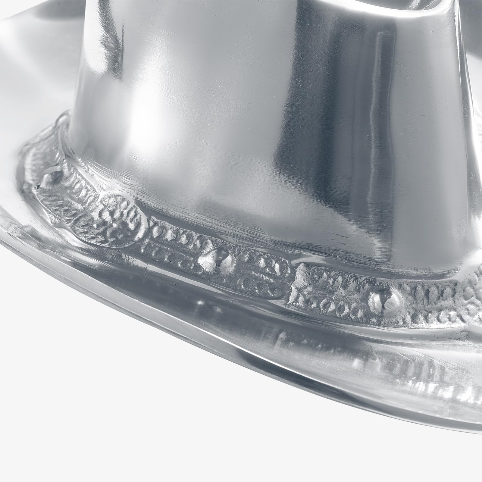 Cowboy Hat Chip and Dip Serving Bowl Silver Brass Snack - Che Cose Belle