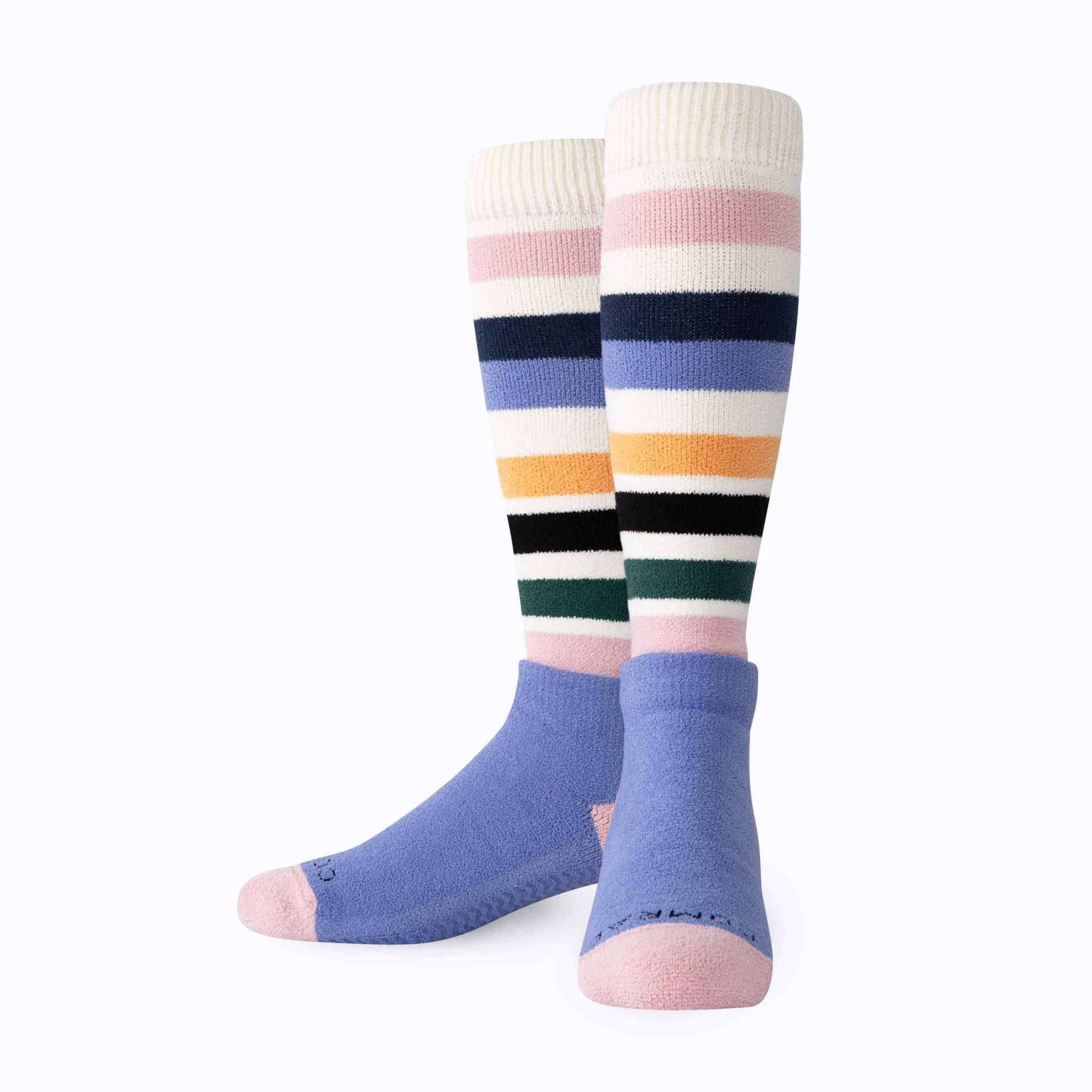 CozyGrip Compression Slipper Socks - Denim/Pink - Che Cose Belle