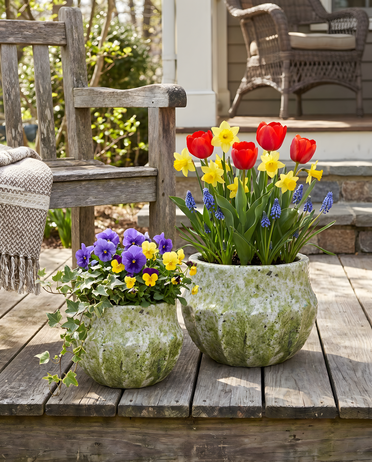 Crackle Glaze Green Terrazzo Terracotta Planter - Che Cose Belle