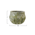 Crackle Glaze Green Terrazzo Terracotta Planter - Che Cose Belle