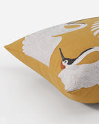 Crane Embroidered Throw Pillow - Che Cose Belle