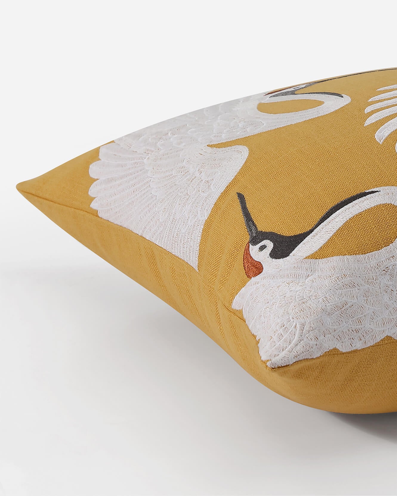 Crane Embroidered Throw Pillow - Che Cose Belle