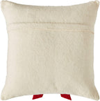 Cream Bow Red- Christmas Pillow Cover Hand Felted Wool - 20" / 14" Arcadia Home