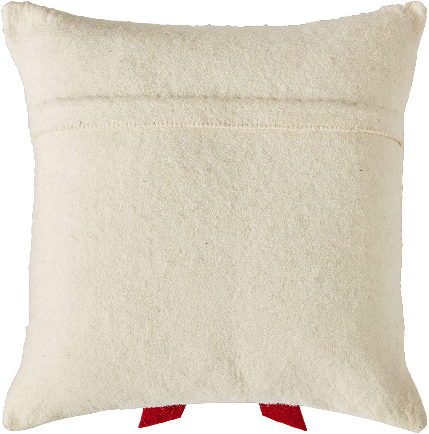 Cream Bow Red- Christmas Pillow Cover Hand Felted Wool - 20" / 14" Arcadia Home