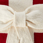 Cream Bow Red- Christmas Pillow Cover Hand Felted Wool - 20" / 14" Arcadia Home