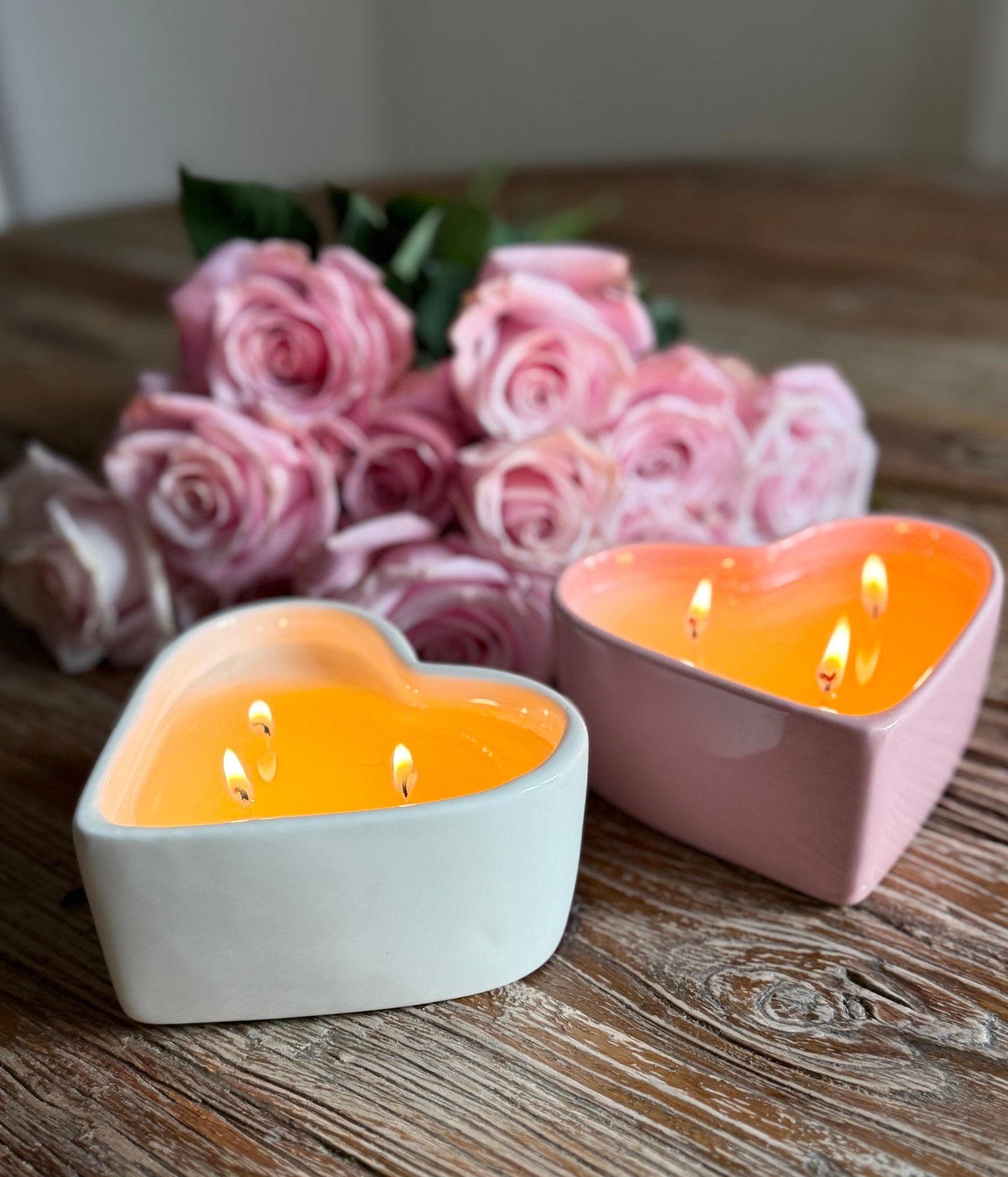 Cream Ceramic Heart 11oz Candle - Che Cose Belle