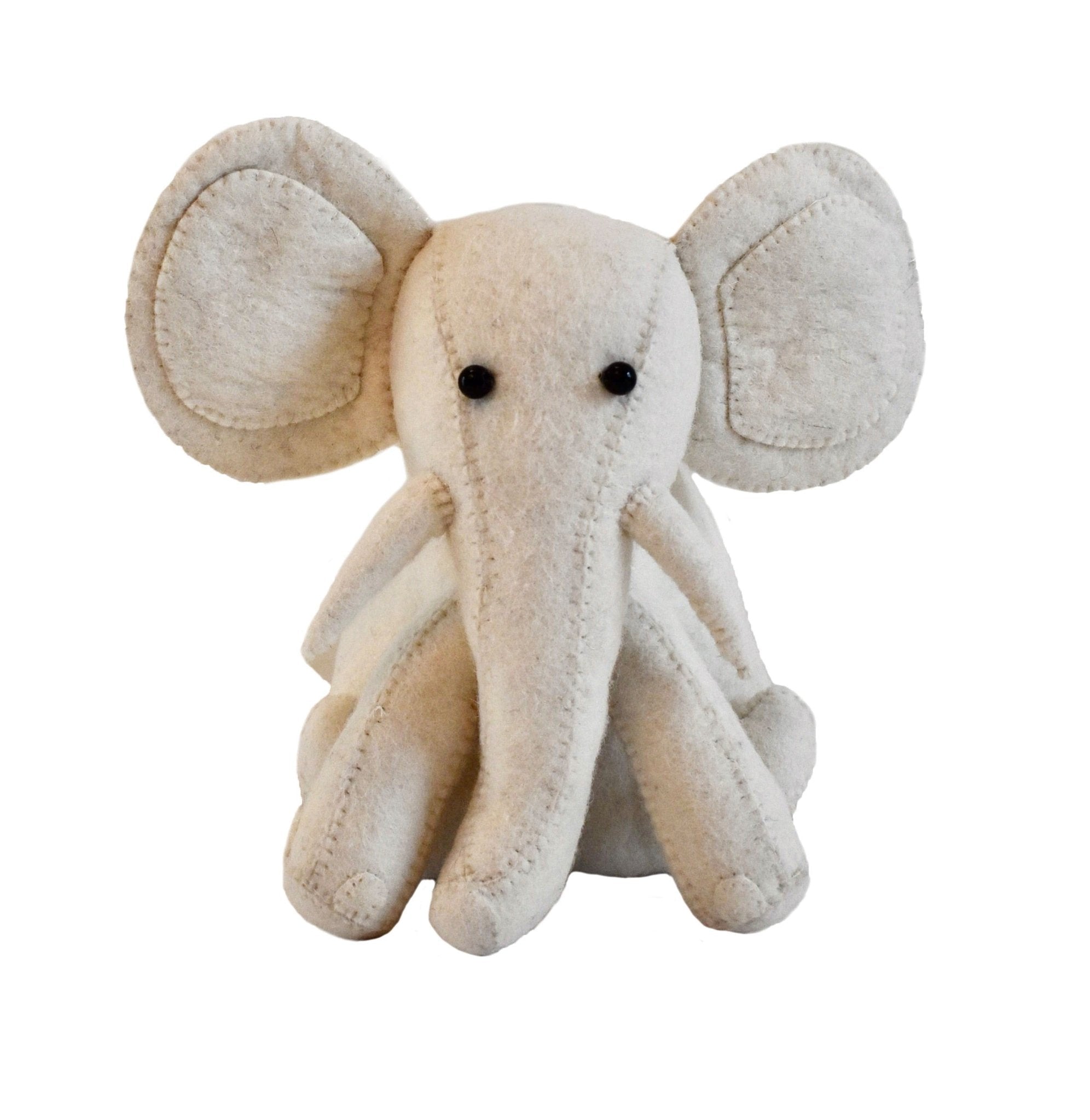 Cream Elephant Door Stop Hand Felted Wool Arcadia Home - Che Cose Belle