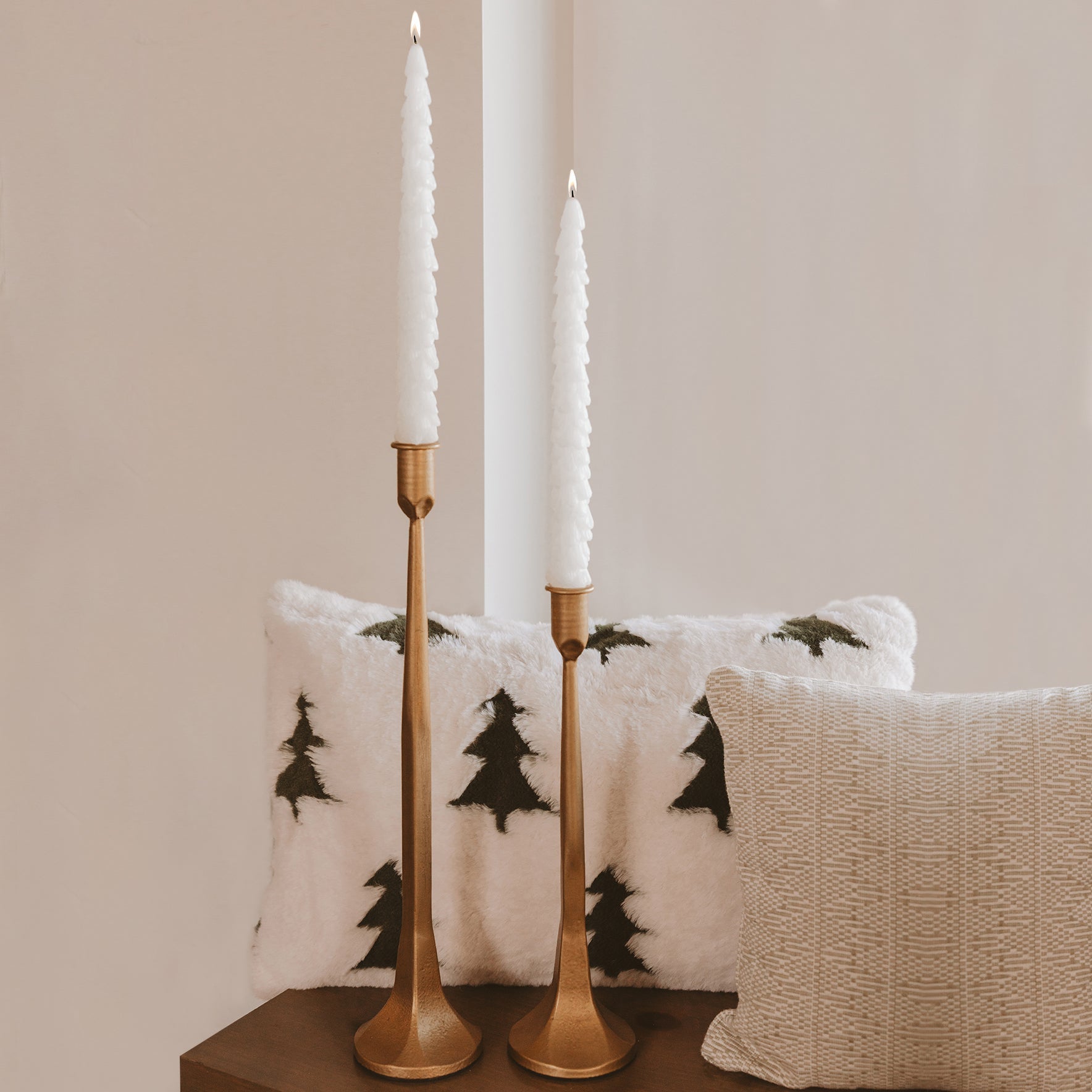 Cream Tree Taper Candles - Set of 2 - Che Cose Belle