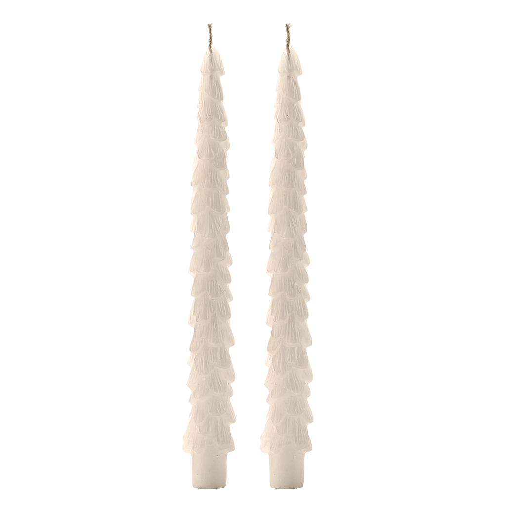 Cream Tree Taper Candles - Set of 2 - Che Cose Belle