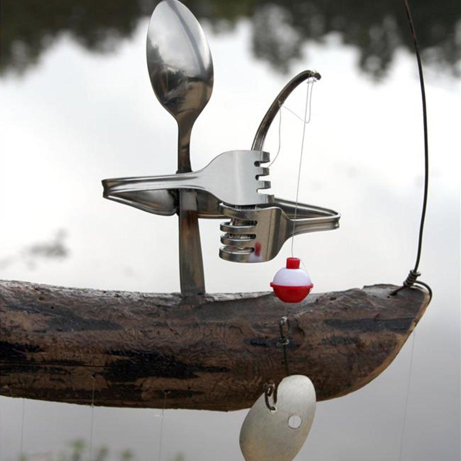 Creative Fishing Man Spoon Fish Sculptures Wind Chime Home Bedroom Painted Fish Mobile Tropical Fish Home Decor Yard Garden Hanging Ornament Decoration - Che Cose Belle